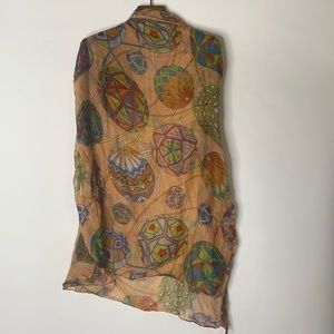 Soft Lightweight Scarf With Easter Egg Motif